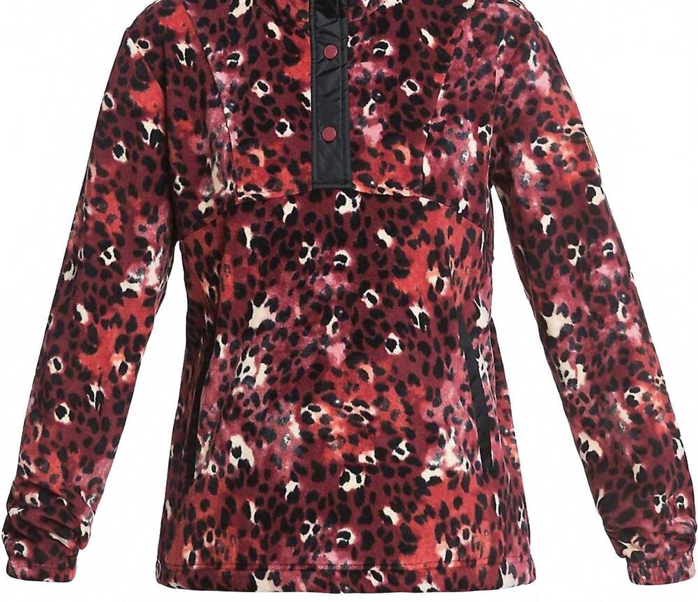 NEW ROXY women's alabama fleece jacket in oxblood red